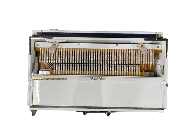 Legato - 3 3/4 Octave 9 Scale Changer (with Coupler) Box Harmonium with 3 set of Palitana Mohanlal Reeds, White